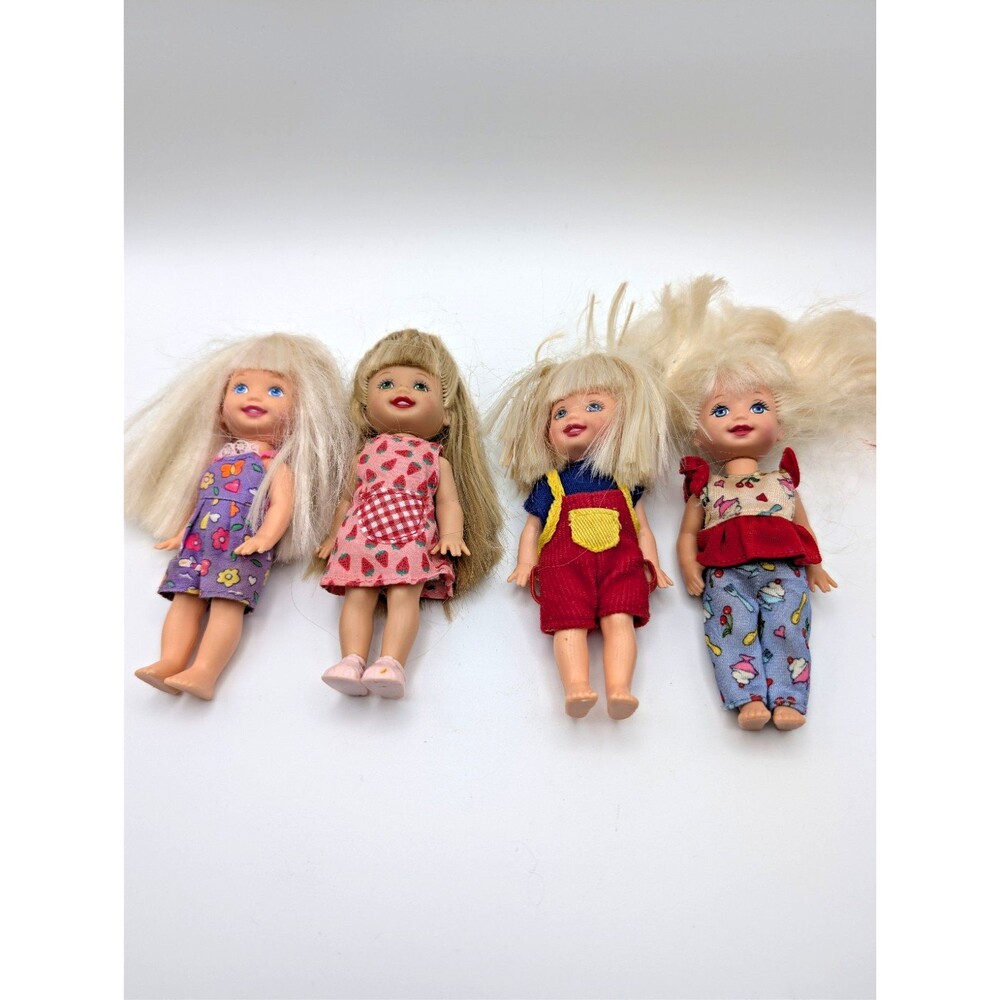 Lot of 4 Kelly Dolls 1990 Barbies Little Sister With Original Outfits